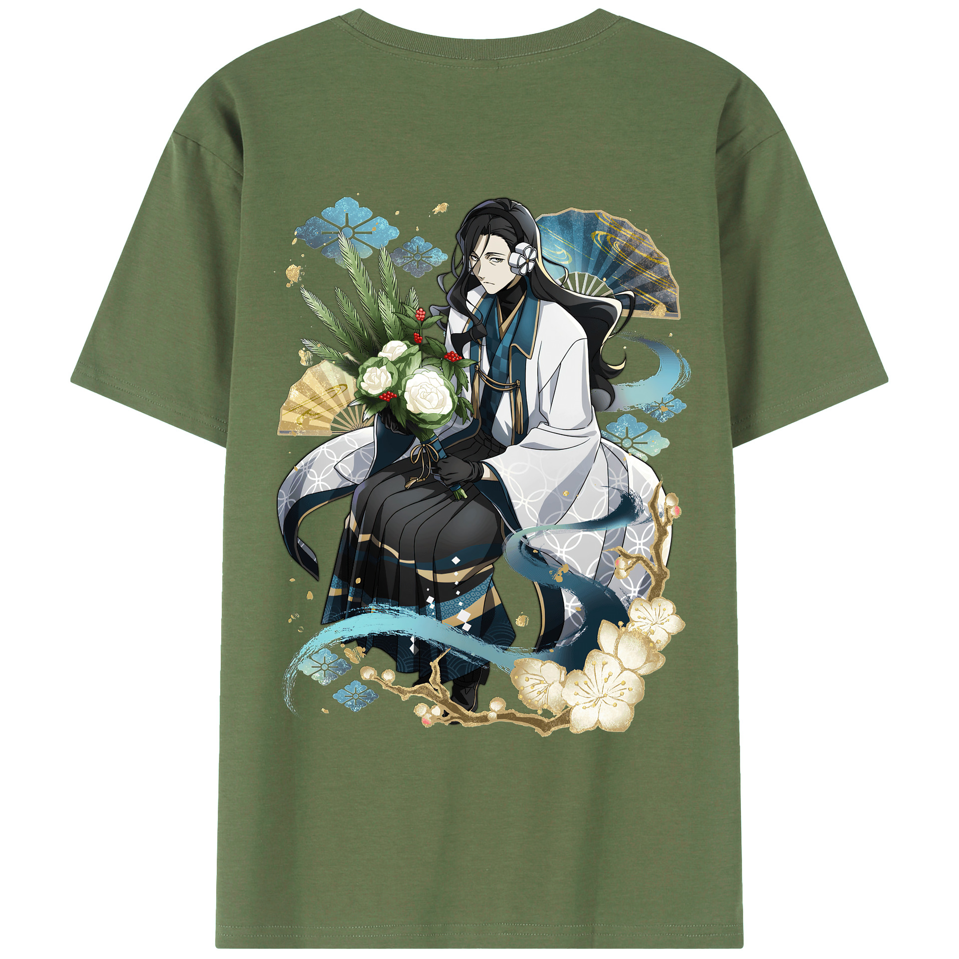 （画像用） 文豪ストレイドッグス Bungo Stray Dogs 綿100％ メンズ半袖Tシャツ（バックプリント） 通気性